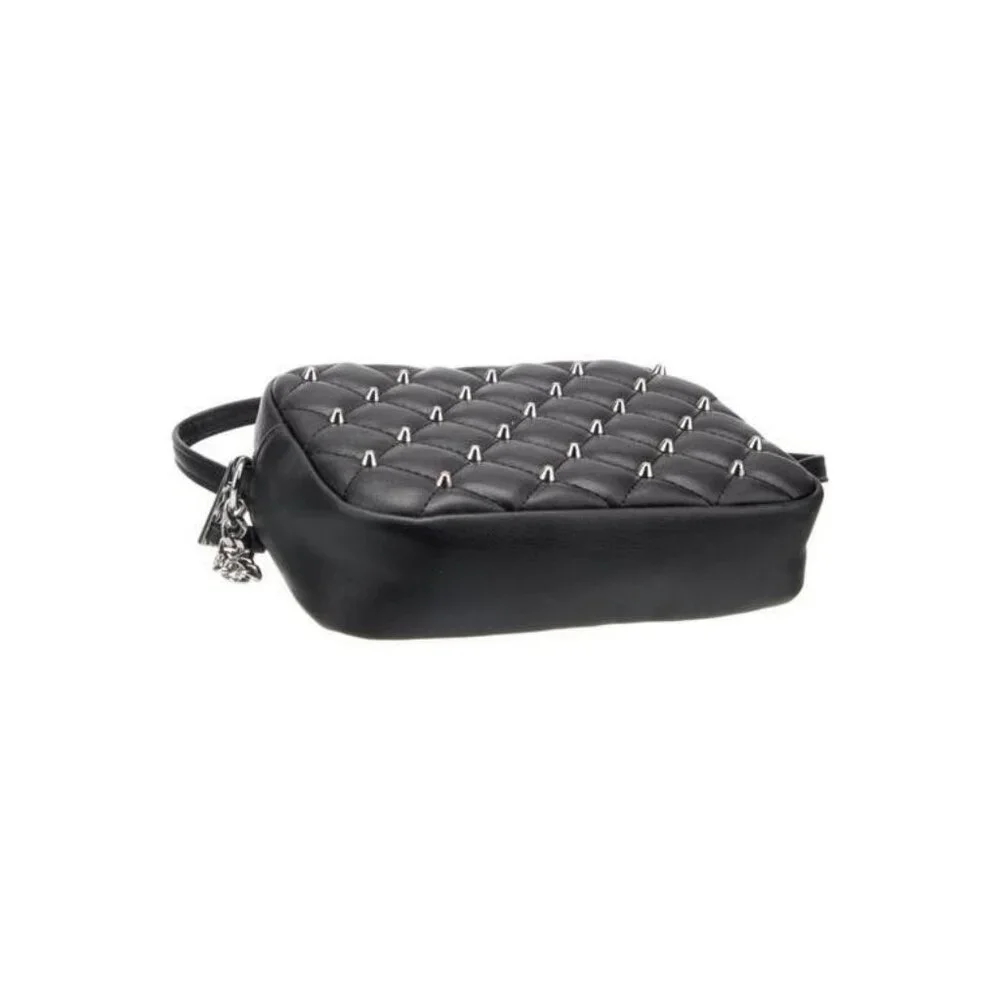 Rebecca Minkoff Black Quilted Crossbody Bag With Silver Studs & Chain Strap - Picture 4 of 5